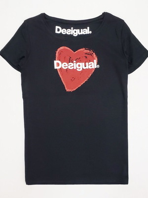 Desigual women's cotton t-shirt S-M like new, black