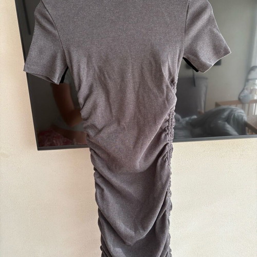 Zara mini dress ribbed fabric like new, gray, size S