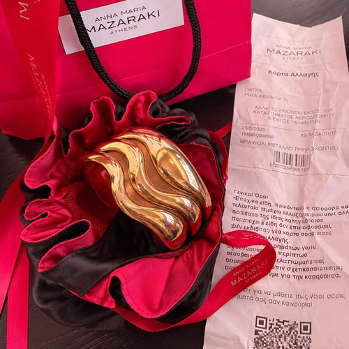 Anna Maria Mazaraki Gold Triple Cuff Bracelet new with packaging