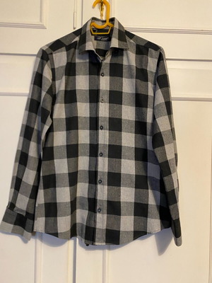 Men's checkered shirt black gray size small new