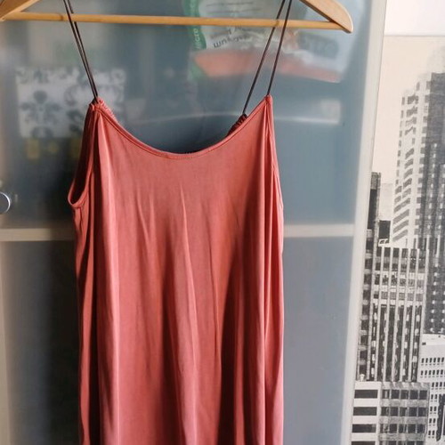 Zara top with leather strap pink like new, size S
