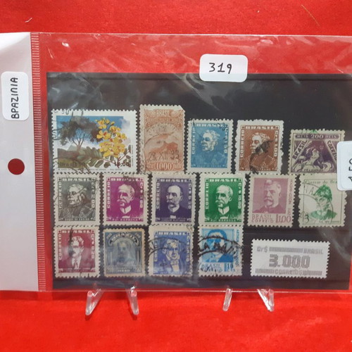Brazilian stamps used on card