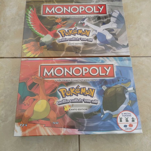 Monopoly Pokemon Kanto Edition and Johto Edition new, sealed