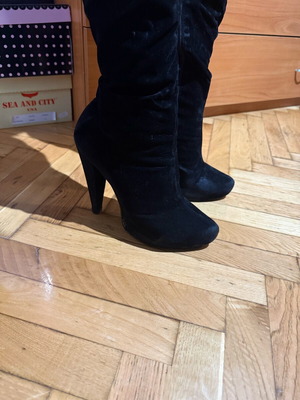 Toi&Moi suede boots used black size 40 10cm heel