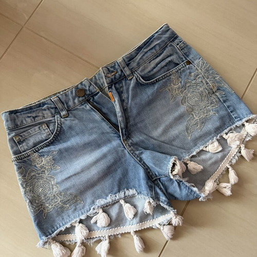 Bsb denim shorts with tassels size 28 like new
