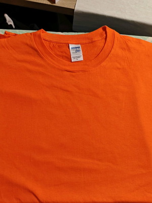 T-shirt Gildan heavy cotton πορτοκαλί Large ολοκαίνουργιο σετ 3 τεμαχίων