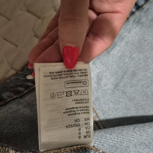 H&M men's denim jacket with grey hood