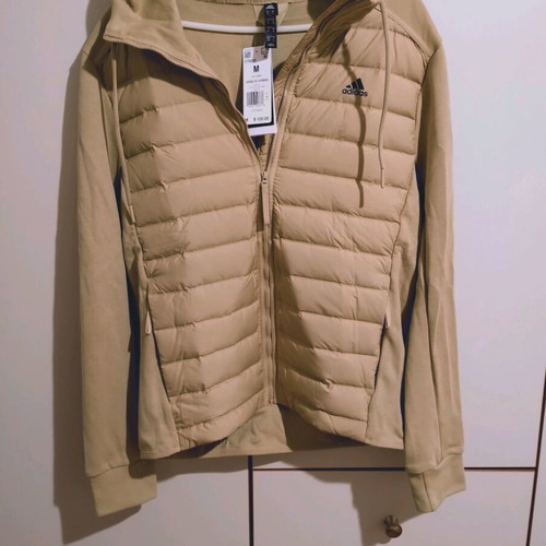 Adidas Varilite Hybrid Down Jacket new, duck down filling, beige brown