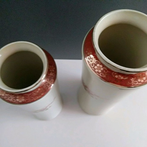 Japanese Gold Satsuma vases used, pack of 3