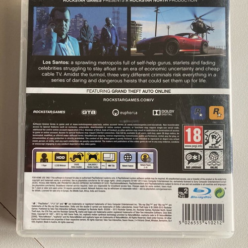 GTA V Grand Theft Auto 5 PS3 like new with Los Santos map