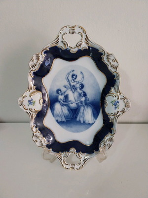 Limoges design πιατέλα cobalt & Gold καινούργια με μπαλαρίνες