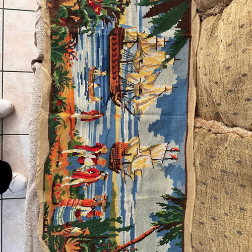 Embroidered cross-stitch painting like new