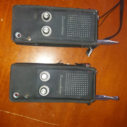 Sommerkamp walkie talkie used, 2 pieces with leather cases