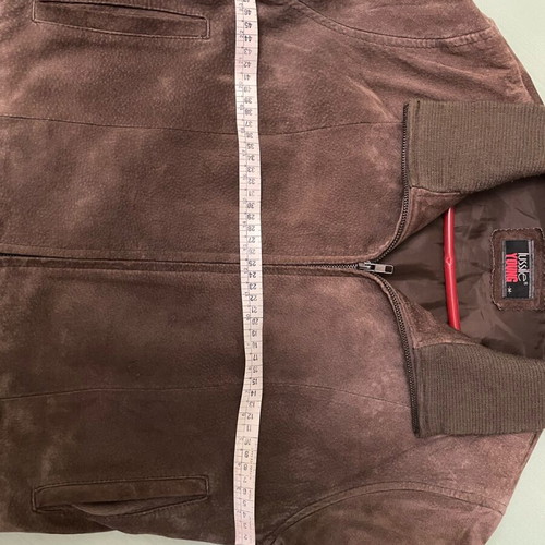 Lussile brown suede leather jacket used, women's size M