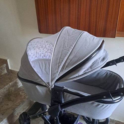 Lorelli Rimini 3in1 baby stroller, grey, suspension, storage