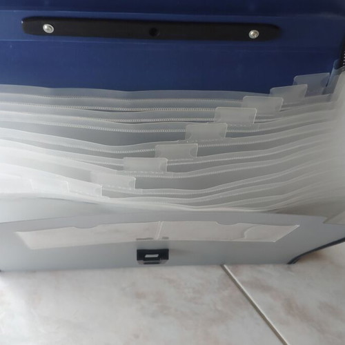 Blue A4 Document Filing Case with 13 Pockets, Like New