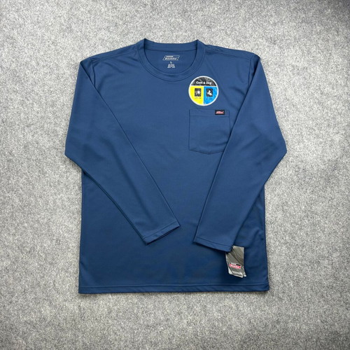 Dickies Cool & Dry UPF 20 Performance Long Sleeve Shirt, size L, blue