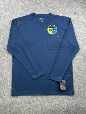 Dickies Cool & Dry UPF 20 Performance Long Sleeve Shirt, size L, blue
