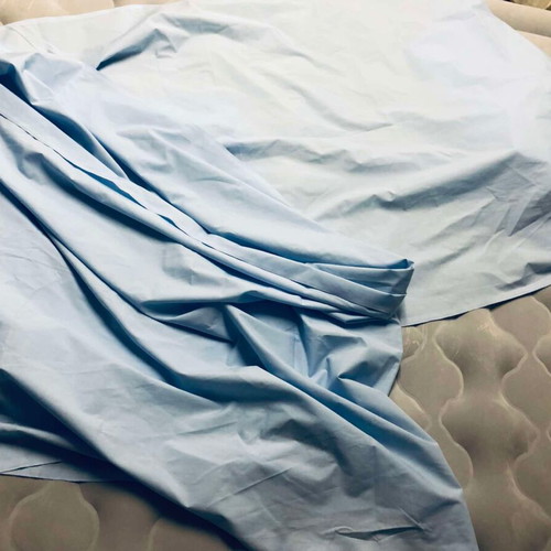 Cotton fabric new, light blue color, 90x520 cm