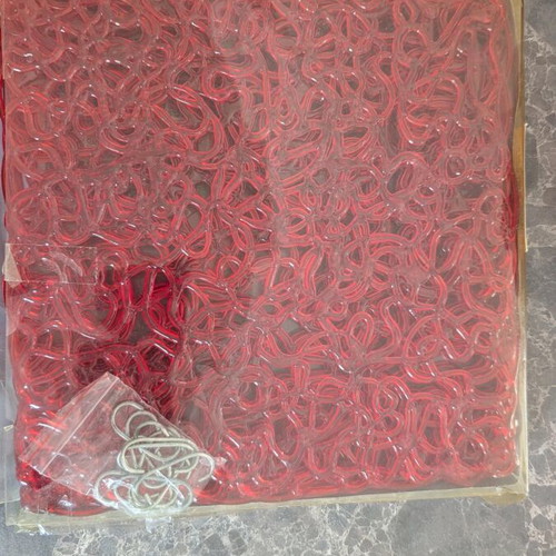 Set of 6 New Hanging Wall Decorations Red with Abstract Design