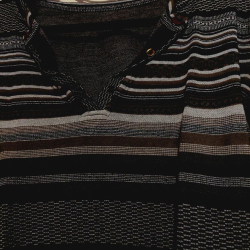 Striped long-sleeve shirt like new, size M, black and white