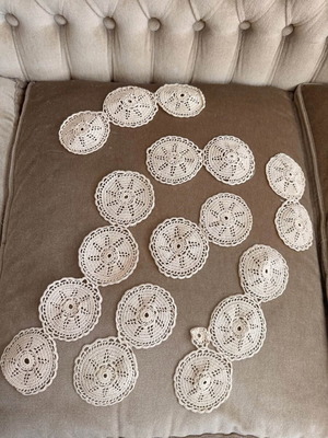 Handmade lace beige, like new, 9cm