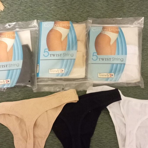 Twist string pack of 12, 4 black, 4 beige, 4 white, new