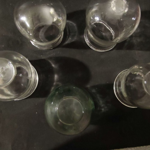 Glass cupping set of 5 different sizes like new