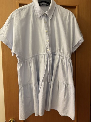 Zara denim-style dress shirt like new, size L 40 12, blue