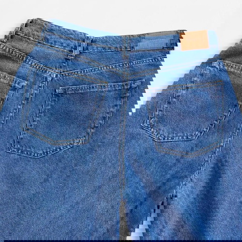 High-waisted wide leg jeans Bershka like new, size 34, blue