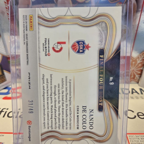 2025-26 Panini Select EuroLeague Basketball Card Nando De Colo CSKA Moscow