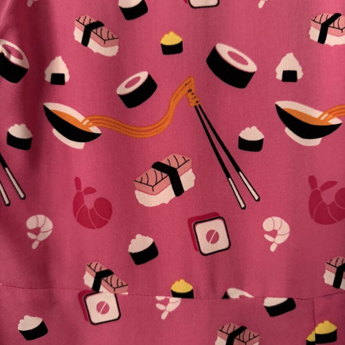 Minueto short dress pink with sushi pattern like new