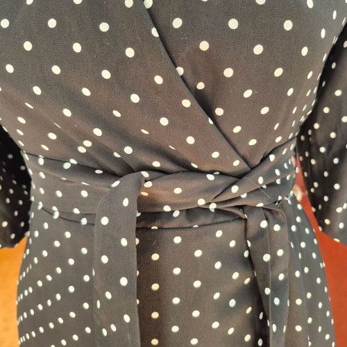 Polka Dot Midi Dress like new, black and white, size S
