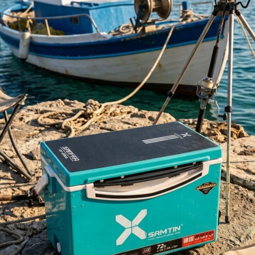 Samtin 29L fishing cooler box like new, teal color