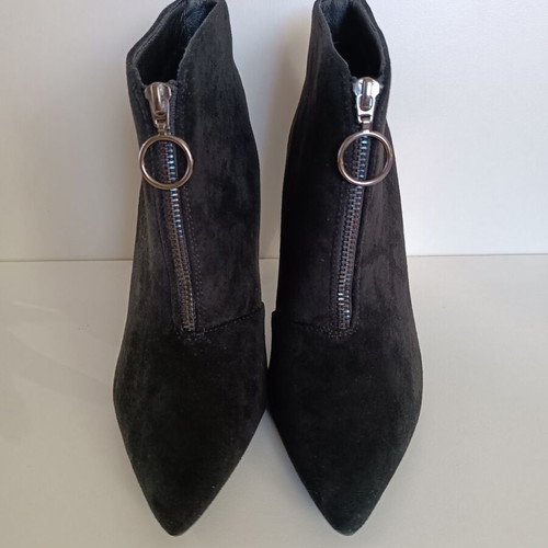 Xti black velvet ankle boots new, size 40, 11 cm heel