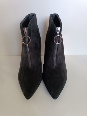 Xti black velvet ankle boots new, size 40, 11 cm heel