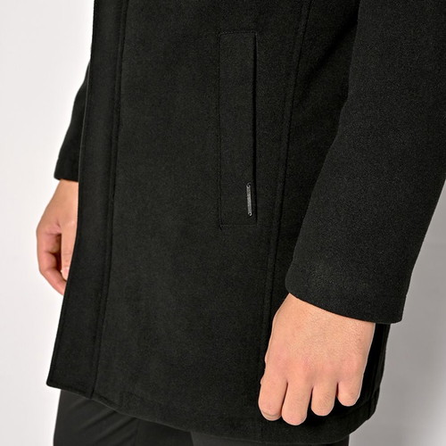 Sogo men's black half coat new, regular fit