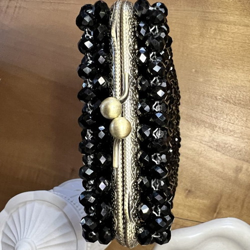 Beaded bag phone case new with bronze frame and crystal beads