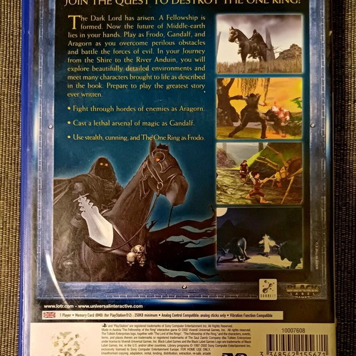 The Lord Of The Rings The Fellowship Of The Ring PS2 game like new