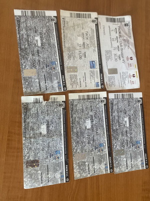 Εισιτήρια αγώνων ΠΑΟΚ μεταχειρισμένα, σετ 6 διαφορετικών αγώνων