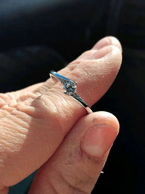 Silver Zirconia Ring Like New, Size 8