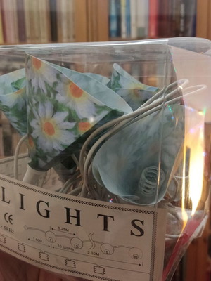 String lights with vintage daisy design like new