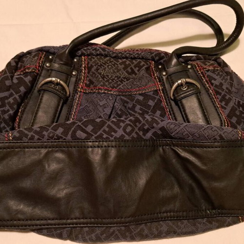 Hilfiger Denim tote shoulder bag, black and red