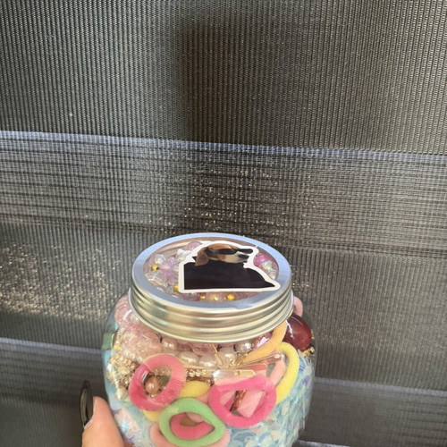 Jar with Accessories like new, stainless steel jewelry and beach items