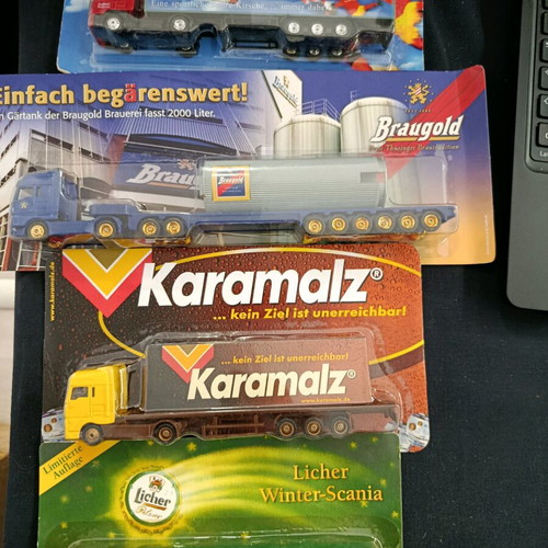 Die Cast Miniature Trucks Set of 14, like new, mostly beer advertising