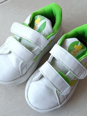 Adidas Grand Court 2.0 Tinkerbell sneakers like new, size 25, white and green