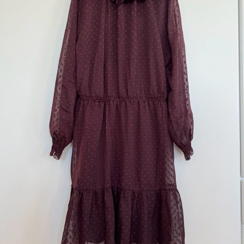 Midi chiffon dress H&M like new, burgundy