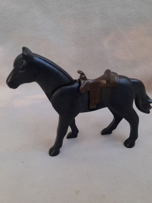 Playmobil black horse used with saddle