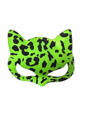 Μάσκα γάτα animal print πράσινη καινούργια