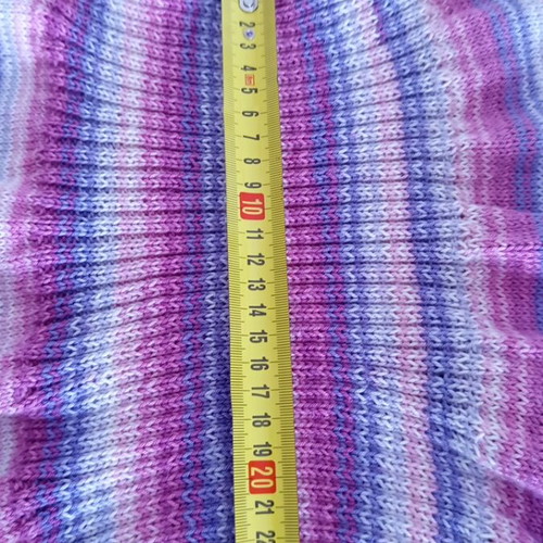 Handmade knitted summer dress cotton, size M, white and pink